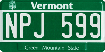 VT license plate NPJ599