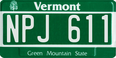 VT license plate NPJ611