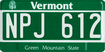 VT license plate NPJ612