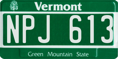 VT license plate NPJ613
