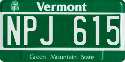 VT license plate NPJ615