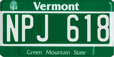 VT license plate NPJ618