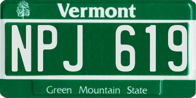 VT license plate NPJ619