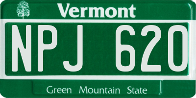 VT license plate NPJ620