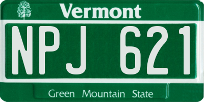 VT license plate NPJ621