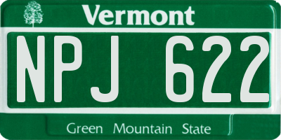 VT license plate NPJ622