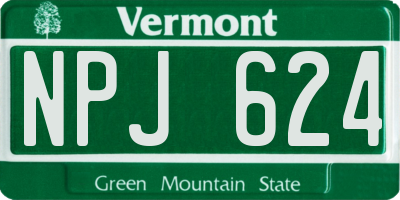 VT license plate NPJ624