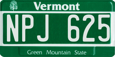 VT license plate NPJ625