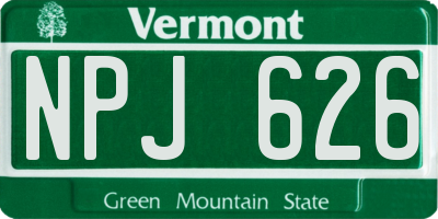 VT license plate NPJ626