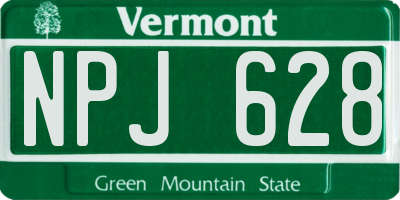 VT license plate NPJ628