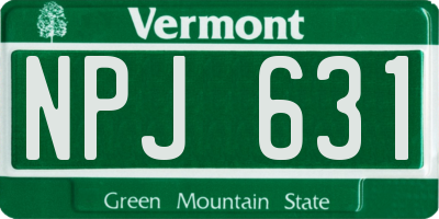 VT license plate NPJ631