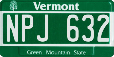VT license plate NPJ632