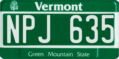 VT license plate NPJ635