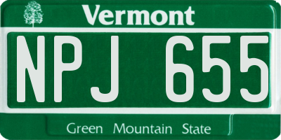 VT license plate NPJ655