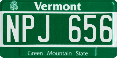 VT license plate NPJ656