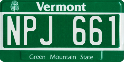 VT license plate NPJ661