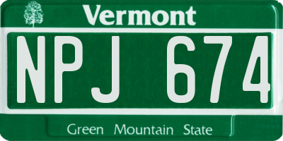 VT license plate NPJ674