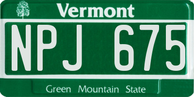 VT license plate NPJ675