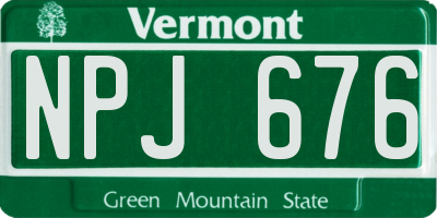 VT license plate NPJ676