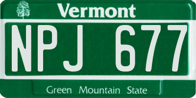 VT license plate NPJ677