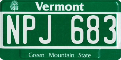 VT license plate NPJ683