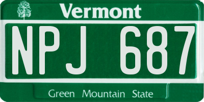 VT license plate NPJ687