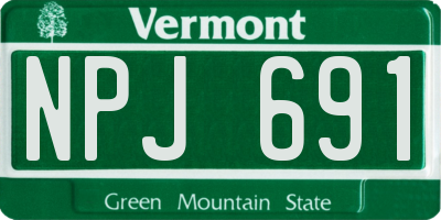 VT license plate NPJ691
