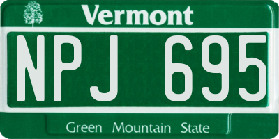 VT license plate NPJ695
