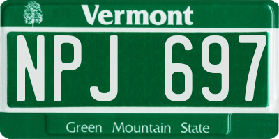 VT license plate NPJ697