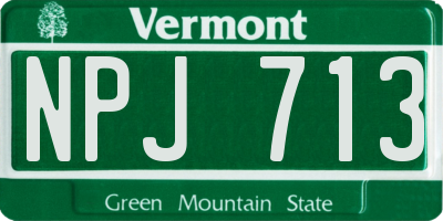 VT license plate NPJ713