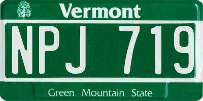 VT license plate NPJ719