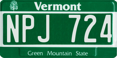 VT license plate NPJ724