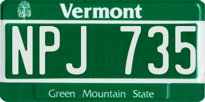 VT license plate NPJ735