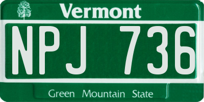 VT license plate NPJ736