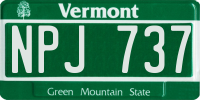 VT license plate NPJ737