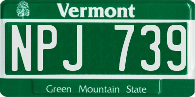 VT license plate NPJ739