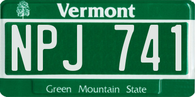 VT license plate NPJ741
