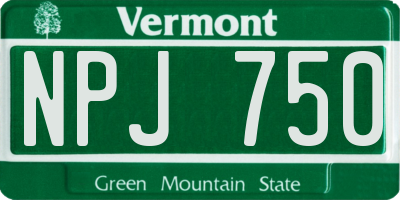 VT license plate NPJ750