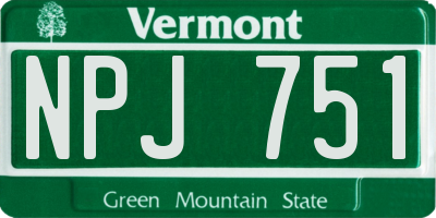 VT license plate NPJ751