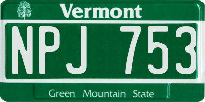 VT license plate NPJ753