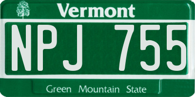 VT license plate NPJ755