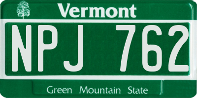 VT license plate NPJ762