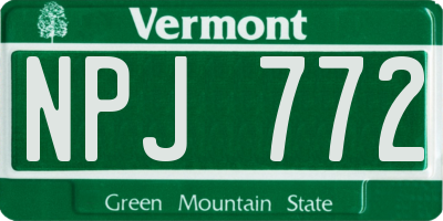 VT license plate NPJ772