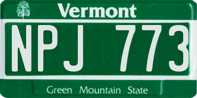 VT license plate NPJ773
