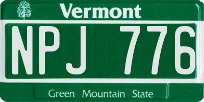 VT license plate NPJ776