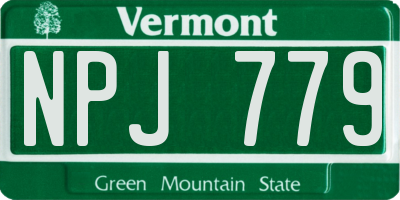VT license plate NPJ779