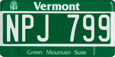 VT license plate NPJ799