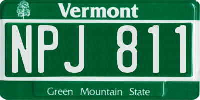 VT license plate NPJ811