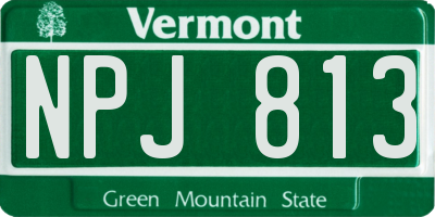 VT license plate NPJ813