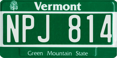 VT license plate NPJ814
